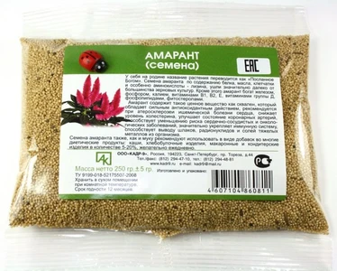 Натуральные продукты из амаранта со стевией
